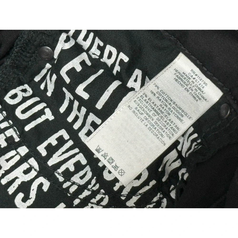 True Religion Jeans Rocco Relaxed‎ Skinny Mens Size 29x32 Black Cargo Moto